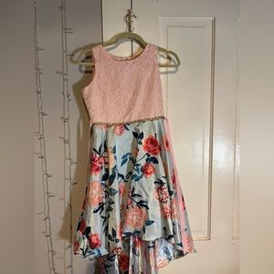 Pink with flower print dress